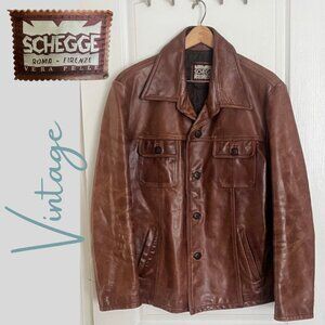 VTG 1970s Schegge Roma Men's 100% Leather Jacket XL - Made in Italy